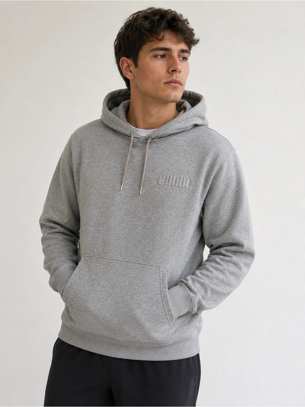 Puma Gray Pullover Hooded Sweatshirt